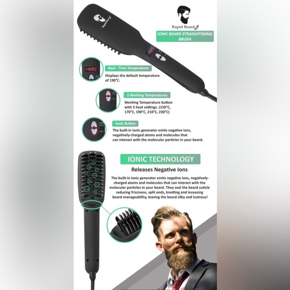 RAPID BEARD IONIC BEARD STRAIGHTENING BRUSH - Picture 4 of 16